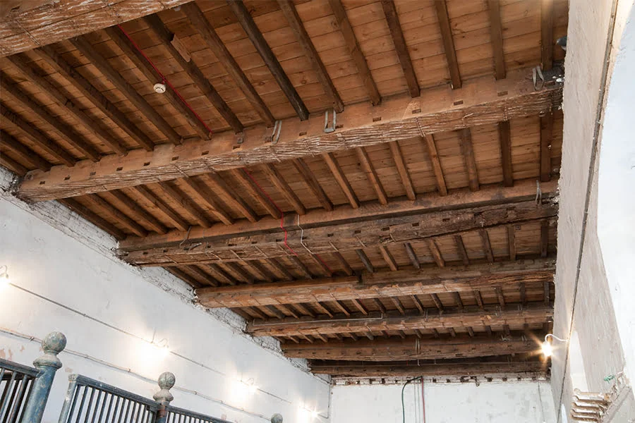 Historic beams over the Stables.