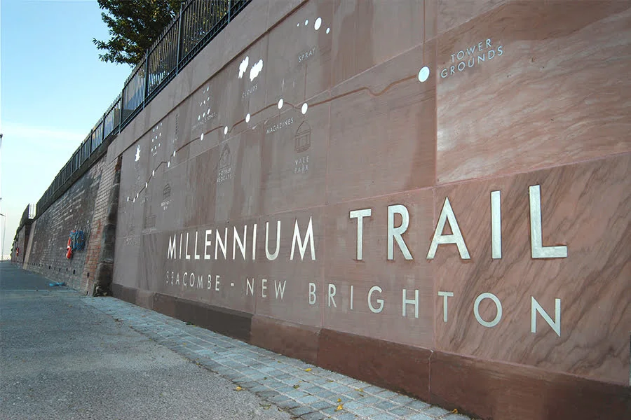 TEP Project: Millennium Trail Artwork using St Bees Red Sandstone, Egremont Promenade, Wirral.